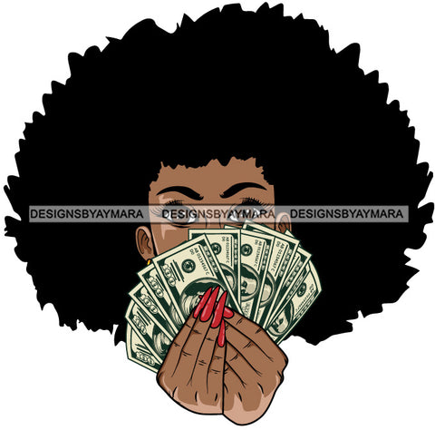 Afro Lola  Badass Goddess Hustle Woman Money Maker Afro Hair Style SVG Cutting Files For Silhouette Cricut