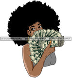 Afro Lola  Badass Goddess Hustle Woman Money Maker Afro Hair Style SVG Cutting Files For Silhouette Cricut