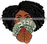 Afro Lola  Badass Goddess Hustle Woman Money Maker Dreadlocks Hair Style SVG Cutting Files For Silhouette Cricut