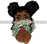 Afro Lola  Badass Goddess Hustle Woman Money Maker Pigtails Hair Style SVG Cutting Files For Silhouette Cricut