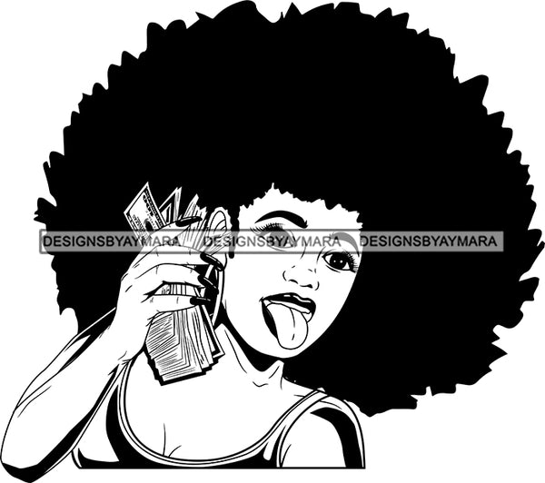 Bundle 20 Lola Money Maker Gangster Hustler Caring Gun Black Girl Magic Melanin Popping Hipster Girls SVG JPG PNG Layered Cutting Files For Silhouette Cricut and More