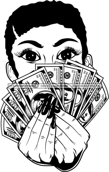 Bundle 20 Lola Money Maker Gangster Hustler Caring Gun Black Girl Magic Melanin Popping Hipster Girls SVG JPG PNG Layered Cutting Files For Silhouette Cricut and More