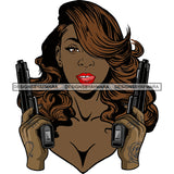 Afro Badass Goddess Gun Money Gangster Woman .SVG Cutting Files For Silhouette and Cricut and More!