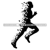 Running Boy Man Black Tattoo Abstract Isolated Silhoutte Vector Art SVG JPG PNG Clipart Cricut Silhouette Cut Cutting