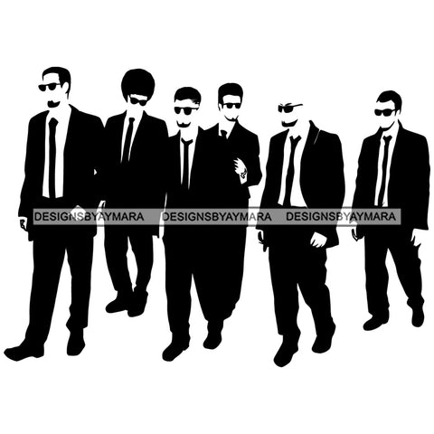 Walking Men Group Boys Wearing 3 Piece Suit Pent Coat Beard Boy Man Silhouette Vector Man Art SVG JPG PNG Clipart Cricut Silhouette Cut Cutting