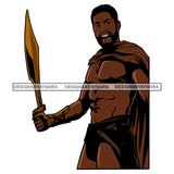 Black Shouting Angry Hercules Man Warrior Holding Gold Sword Melanin Nubian African American Body Builder Boy SVG JPG PNG Vector Clipart Cricut Silhouette Cut Cutting