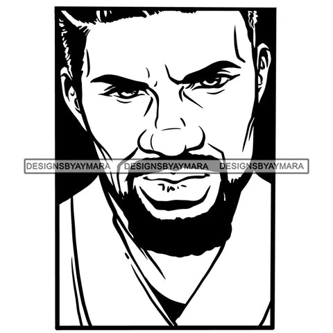 Beard Mustache Man Black And White Boy Image Photo Tattoo SVG JPG PNG Vector Clipart Cricut Silhouette Cut Cutting