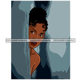 Black Woman Watching Behind The Door Nude Naked Girl Hiding Curly Hairs Tattoo Magic Melanin Nubian African American Lady SVG JPG PNG Vector Clipart Cricut Silhouette Cut Cutting