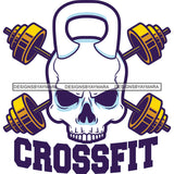 Crossfit Bodybuilder Strong Dumbbells Gym Fitness Human Horror Scary Bone Skull Head Bone Evil SVG JPG PNG Vector Clipart Cricut Silhouette Cut Cutting