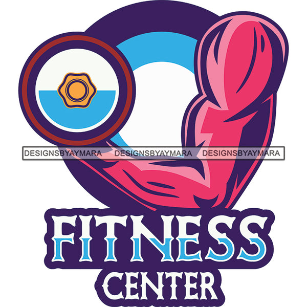 Fitness Center Bodybuilder Strong Dumbbell Gym Human Arm Holding Dumbbell Bisep Trisep Muscles Muscle SVG JPG PNG Vector Clipart Cricut Silhouette Cut Cutting