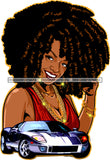 Afro Urban Street Girl Sport Car Hustler Goddess Hipster Boss Lady Black Woman Nubian Queen Melanin SVG Cutting Files For Silhouette Cricut and More