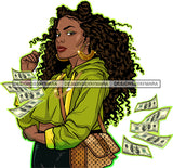 Afro Urban Street Girl Money Maker Hustle Goddess Hipster Boss Lady Black Woman Nubian Queen Melanin SVG Cutting Files For Silhouette Cricut and More