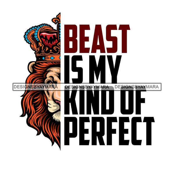 Half Face Lion Animal Beast Mood Motivational Quote Encouraging White Background SVG JPG PNG Vector Clipart Cricut Silhouette Cut Cutting
