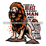 Lion Animal Beast Mood Motivational Quote Successful Improvement White Background SVG JPG PNG Vector Clipart Cricut Silhouette Cut Cutting