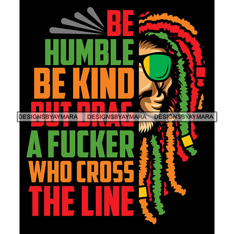 Half Face Rasta Lion Animal Beast Mood Quote Motivational Black Background SVG JPG PNG Vector Clipart Cricut Silhouette Cut Cutting