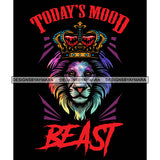 Lion Animal Beast Mood Motivational Quote Positive Attitude Black Background SVG JPG PNG Vector Clipart Cricut Silhouette Cut Cutting