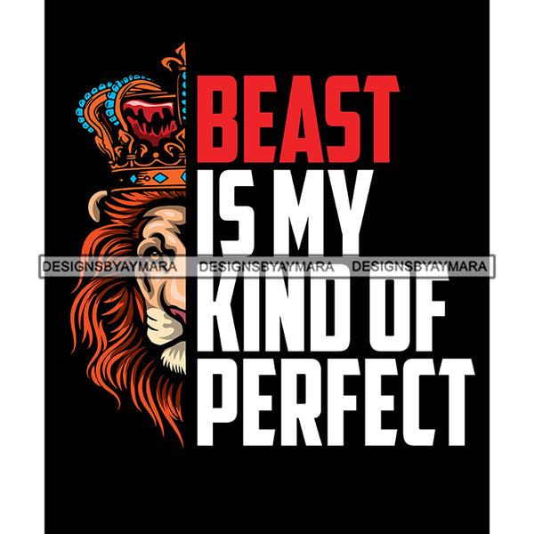 Half Face Lion Animal Beast Mood Motivational Quote Encouraging Black Background SVG JPG PNG Vector Clipart Cricut Silhouette Cut Cutting