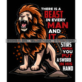 Lion Animal Beast Mood Motivational Quote Successful Improvement Black Background SVG JPG PNG Vector Clipart Cricut Silhouette Cut Cutting
