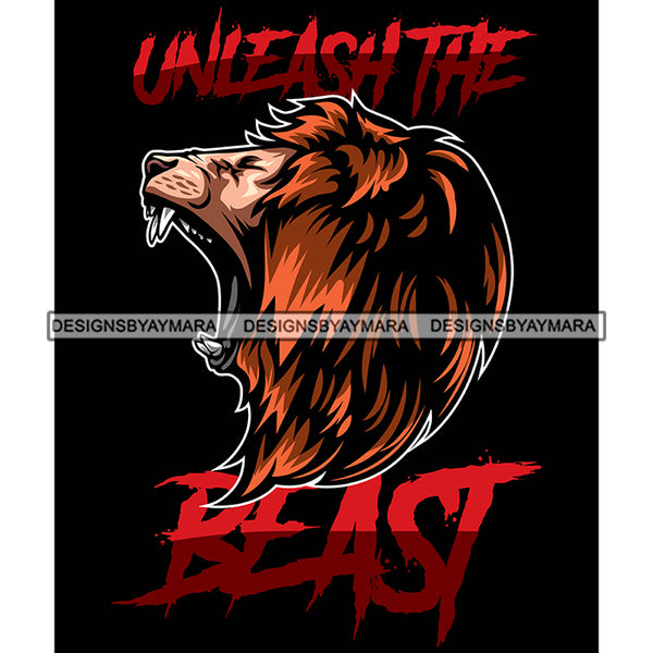 Lion Animal Beast Mood Motivational Quote Improvement Uplifting Black Background SVG JPG PNG Vector Clipart Cricut Silhouette Cut Cutting