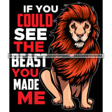Lion Animal Beast Mood Motivational Quote Uplifting Attitude Black Background SVG JPG PNG Vector Clipart Cricut Silhouette Cut Cutting