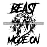 Lion Animal Beast Mood Motivational Quote Be Positive Freedom Illustration B/W SVG JPG PNG Vector Clipart Cricut Silhouette Cut Cutting