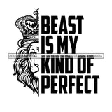 Half Face Lion Animal Beast Mood Motivational Quote Encouraging Illustration B/W SVG JPG PNG Vector Clipart Cricut Silhouette Cut Cutting