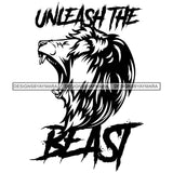 Lion Animal Beast Mood Motivational Quote Improvement Uplifting Illustration B/W SVG JPG PNG Vector Clipart Cricut Silhouette Cut Cutting