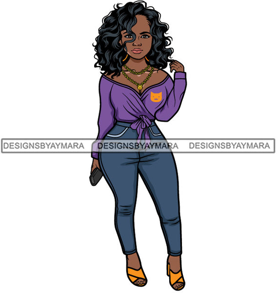 Afro Lola Fashion Model Beauty Stylish Trendy Girl Glamour Vogue .SVG Clipart Vector Cutting Files For Silhouette Cricut and More!