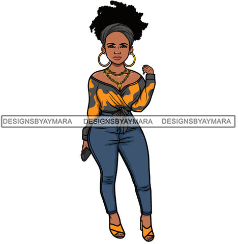 Afro Lola Fashion Model Beauty Stylish Trendy Girl Glamour Vogue .SVG Clipart Vector Cutting Files For Silhouette Cricut and More!