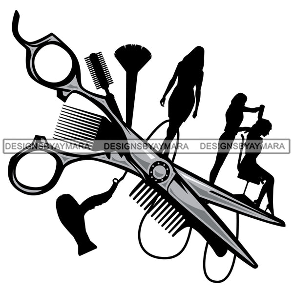 Beauty Salon Logo Hair Fashion Professional Beautiful Care Girl Hairdresser Cutting Files For Silhouette Cricut and More!