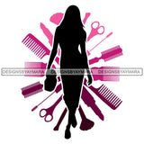 Beauty Salon Logo Hair Fashion Professional Beautiful Care Girl Hairdresser Cutting Files For Silhouette Cricut and More!