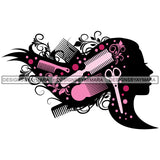 Beauty Salon Logo Hair Fashion Professional Beautiful Care Girl Hairdresser Cutting Files For Silhouette Cricut and More!