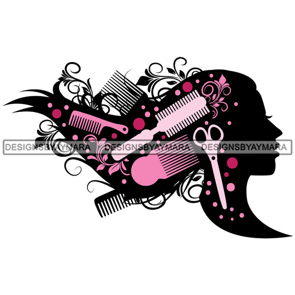 Beauty Salon Logo Hair Fashion Professional Beautiful Care Girl Hairdresser Cutting Files For Silhouette Cricut and More!