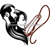 Man Woman Black Brown Trimmer Hair Business Beauty Salon SVG JPG PNG Vector Clipart Cricut Silhouette Cut Cutting