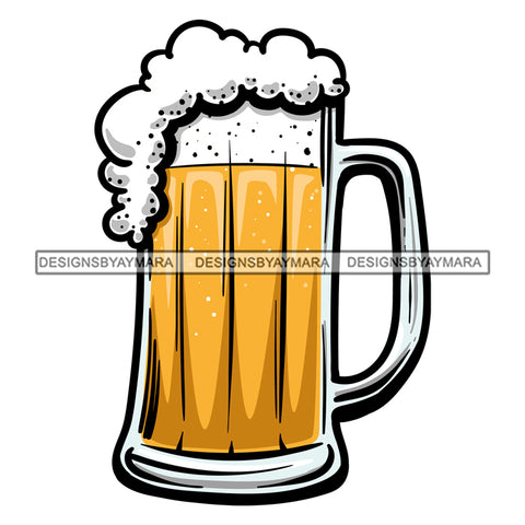 Big Glass Mug Of Beer In Color SVG JPG PNG Vector Clipart Cricut Silhouette Cut Cutting