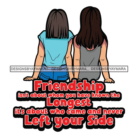 Friendship Besties Best Friends Girls Sitting Together Straight Brown Gray Hairs Wearing T-Shirt Pant Girl Woman Best Friend Lesbian Lesbians Love SVG JPG PNG Vector Clipart Cricut Silhouette Cut Cutting