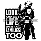 Motorcycle Quotes Save A Life Watch For Motorcycle Biker Bikes Man Riding SVG PNG JPG Cut Files For Silhouette Cricut and More!