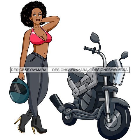 Biker Girl Chick Motorcycle Woman Riding Sport Bike Gear Helmet Protection Speed Angel Two Wheels SVG JPG PNG Vector Clipart Cricut Silhouette Cut Cutting