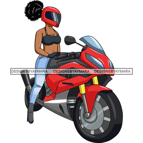 Biker Girl Chick Motorcycle Woman Riding Sport Bike Gear Helmet Protection Speed Angel Two Wheels SVG JPG PNG Vector Clipart Cricut Silhouette Cut Cutting