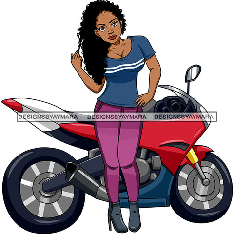 Biker Girl Chick Motorcycle Woman Riding Sport Bike Gear Helmet Protection Speed Angel Two Wheels SVG JPG PNG Vector Clipart Cricut Silhouette Cut Cutting