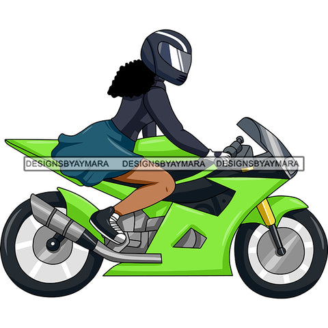 Biker Girl Chick Motorcycle Woman Riding Sport Bike Gear Helmet Protection Speed Angel Two Wheels SVG JPG PNG Vector Clipart Cricut Silhouette Cut Cutting