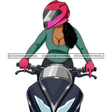 Biker Girl Chick Motorcycle Woman Riding Sport Bike Gear Helmet Protection Speed Angel Two Wheels SVG JPG PNG Vector Clipart Cricut Silhouette Cut Cutting