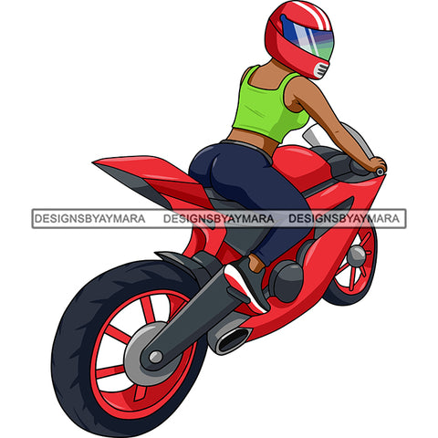 Biker Girl Chick Motorcycle Woman Riding Sport Bike Gear Helmet Protection Speed Angel Two Wheels SVG JPG PNG Vector Clipart Cricut Silhouette Cut Cutting