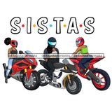 Sistas Biker Girls Best Friends Chick Motorcycle Woman Riding Sport Bike Gear Helmet Protection Speed Angel Two Wheels JPG PNG Clipart Cricut Silhouette Cut Cutting