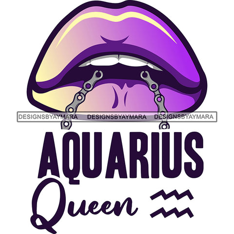Sexy Woman Lips Chain Aquarius Queen Birthday Horoscope Zodiac Symbol SVG JPG PNG Vector Clipart Cricut Silhouette Cut Cutting