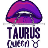 Sexy Woman Lips Chain Taurus Queen Birthday Horoscope Zodiac Symbol SVG JPG PNG Vector Clipart Cricut Silhouette Cut Cutting