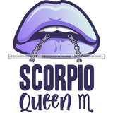 Sexy Woman Lips Chain Scorpio Queen Birthday Horoscope Zodiac Symbol SVG JPG PNG Vector Clipart Cricut Silhouette Cut Cutting