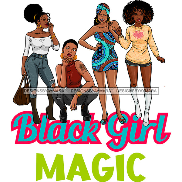 Black Girl Magic Friends Together Sistas Sisters Best Friend Family Melanin Nubian Vector Designs PNG JPG SVG Cutting Files For Silhouette Cricut and More!