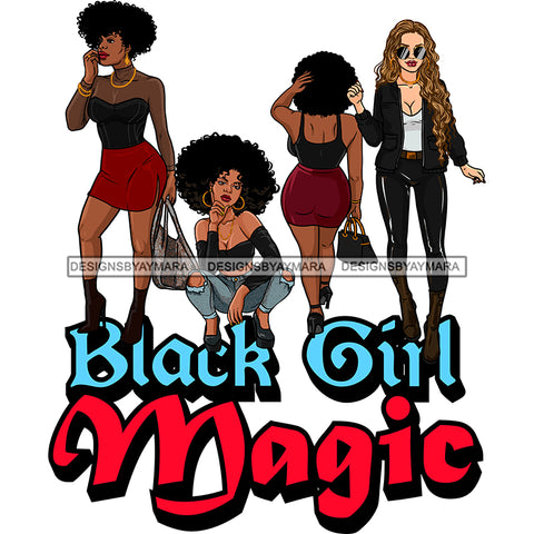 Black Girl Magic Friends Together Sistas Sisters Best Friend Family Melanin Nubian Vector Designs PNG JPG SVG Cutting Files For Silhouette Cricut and More!