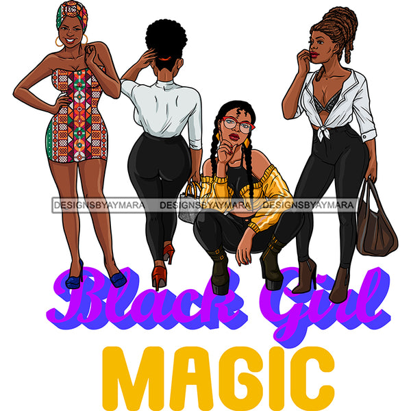 Black Girl Magic Friends Together Sistas Sisters Best Friend Family Melanin Nubian Vector Designs PNG JPG SVG Cutting Files For Silhouette Cricut and More!